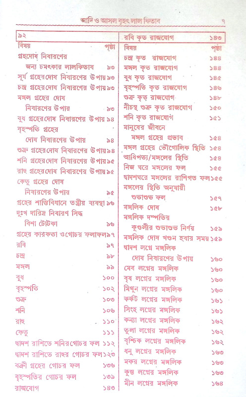 বৃহৎ আদি ও আসল লাল কিতাব Brihat Adi o Asal Lal Kitab