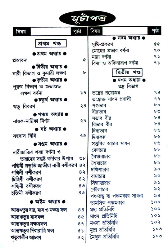 কামশাস্ত্র বা মোহিনীতন্ত্র Kamsastra or Mohinitantra