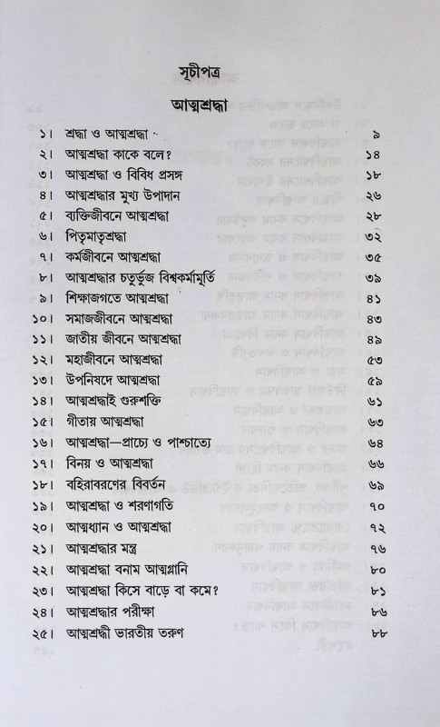 আত্ম  শ্রদ্ধা ও আত্মবিশ্বাস Ātma  śrad'dhā ō ātmabiśbāsa