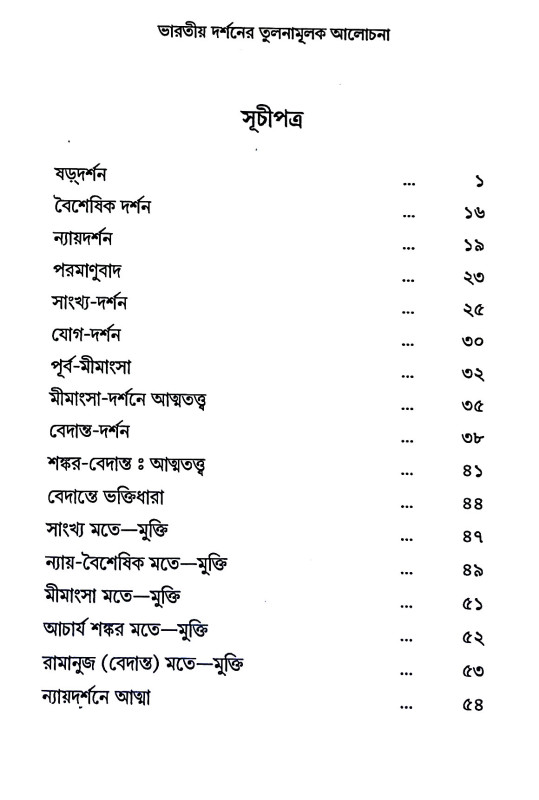 ভারতীয় দর্শনের তুলনামূলক আলোচনা Bharatiy Darsaner Tulanamulak Alocana