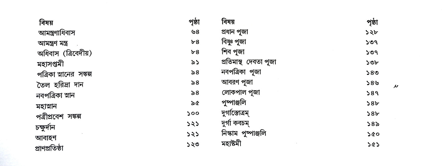 শ্রীশ্রী দুর্গাপূজা পদ্ধতি Sri Sri Durga Puja Paddhati