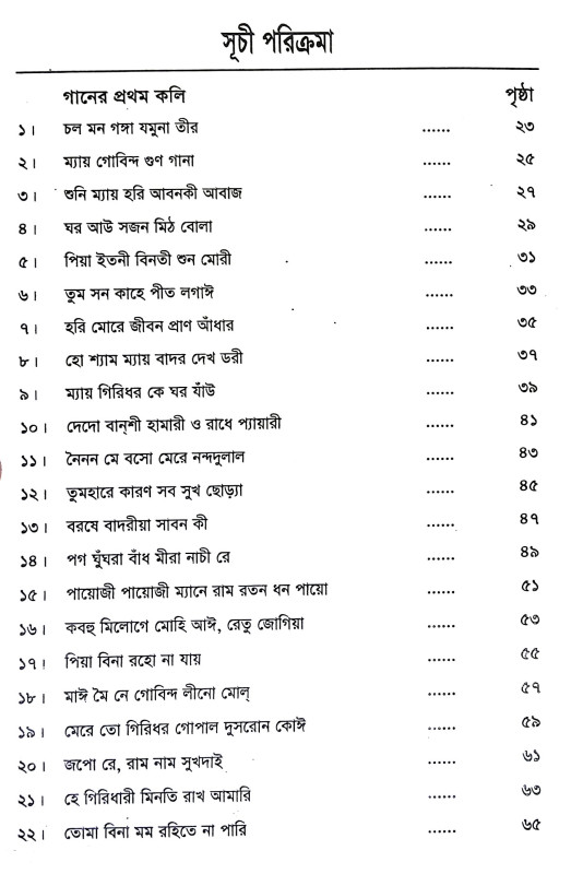 শ্রেষ্ঠ মীরার ভজন স্বরলিপি Srestha Mira Bhajan Sbaralipi