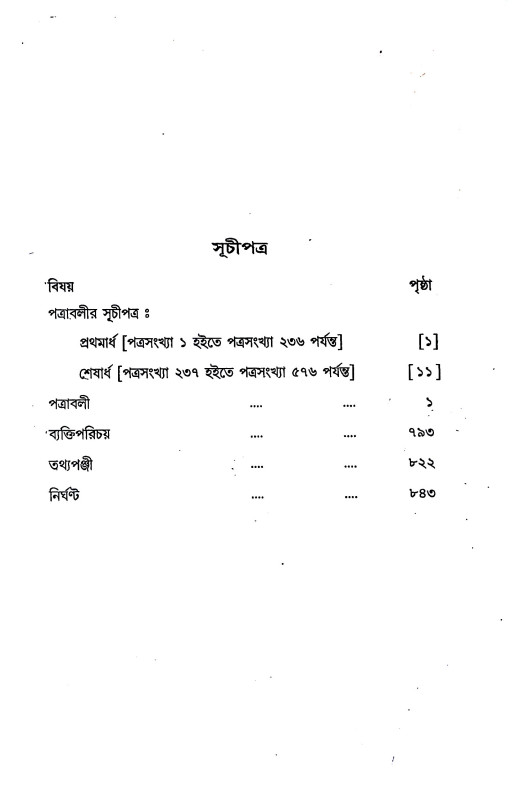 পত্রাবলী Patrabali