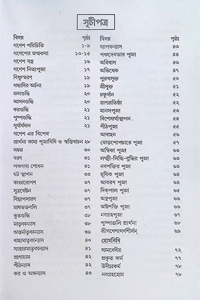 শ্রী শ্রী গণেশ পূজা পদ্ধতি Sri Sri Ganesh Puja Paddhati