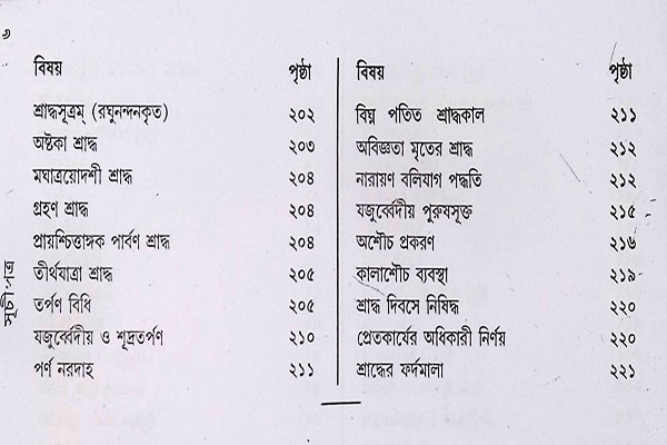 যজুর্ব্বেদীয় শ্রাদ্ধকাণ্ড পদ্ধতি Yajurvediya Shraddhakanda Paddhati