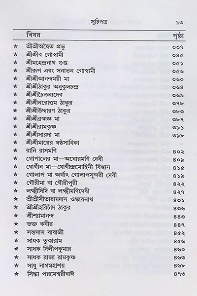 ভারতের সাধক - সাধিকা  Bharater Sadhak  Sadhika