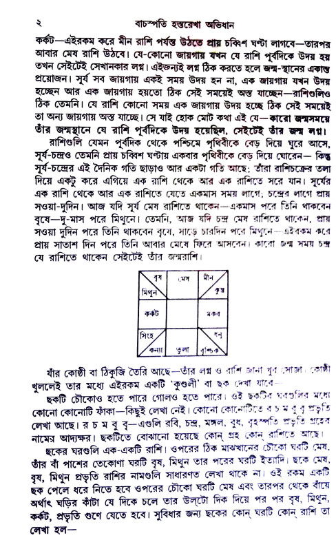 বাচস্পতির হস্তরেখা অভিধান Bachspatir hastarekha abhidhan